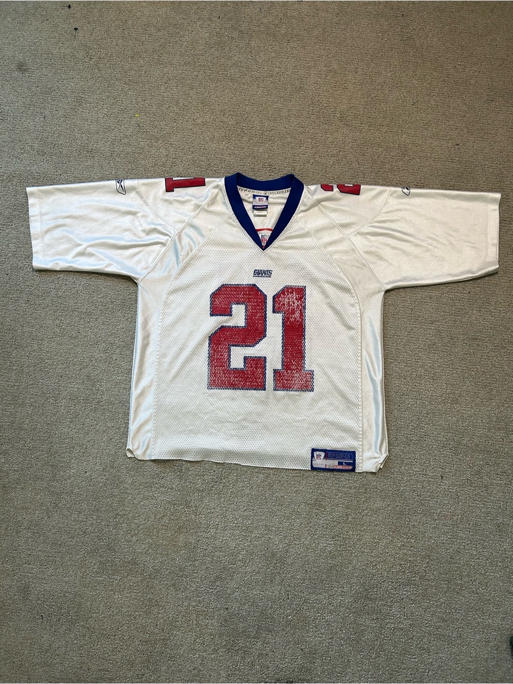 Tiki Barber #21 Reebok NFL Equipment New York Giants NFL Jersey Size Large